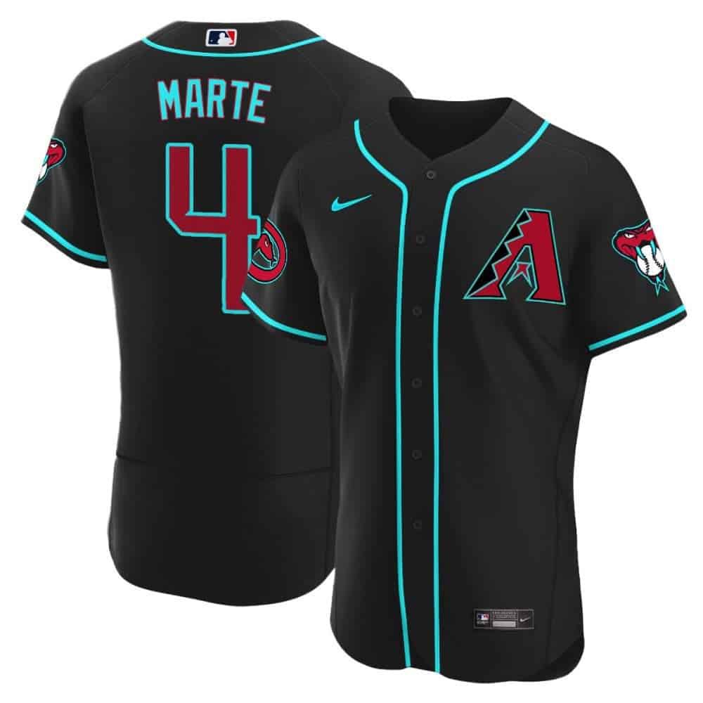 Men Arizona Diamondback #4 Marte Black 2024 Nike Flex Base MLB Jersey->indianapolis colts->NFL Jersey